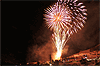 Bormio illuminata dai fuochi la sera di San Silvestro