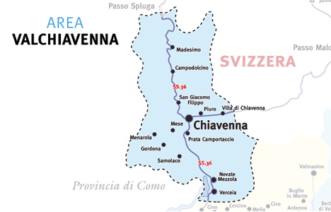 Cartina della Valchiavenna